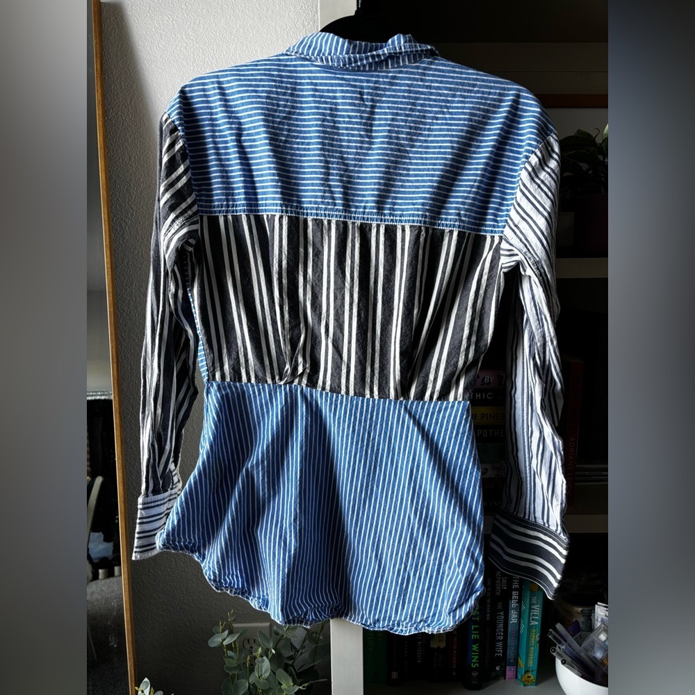 Anthropologie Pilcro Reworked Mixed Stripe Buttondown Shirt - Picture 7 of 7